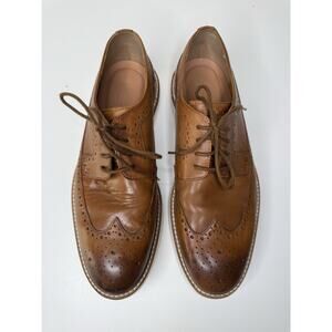 Clarks Ernest Limit Wingtip Oxford Mens 9.5M Tan Brogue Leather Lace Up Shoes